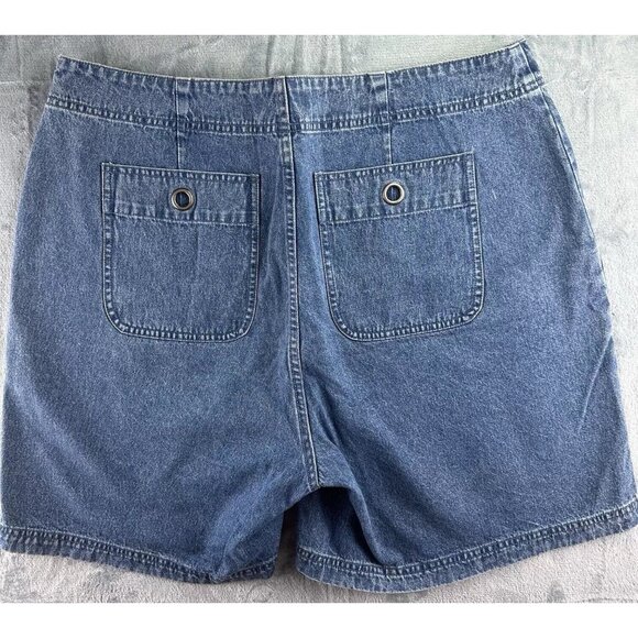 CJ Banks Shorts Womens 18W Blue Flat Front High Rise Cotton Pockets Medium Denim - Picture 16 of 16